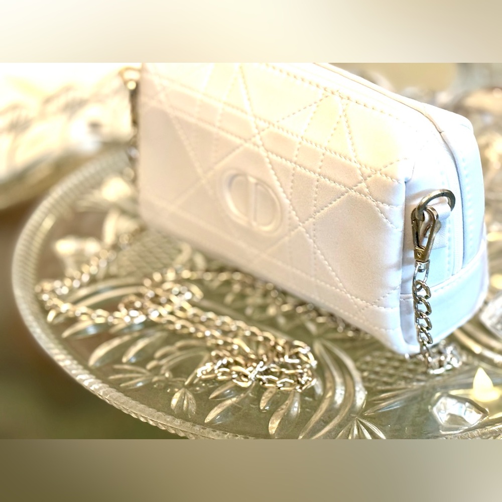 Original Dior Trousseau pouch  with Silver chain and beautiful white stone charm - Picture 4 of 16
